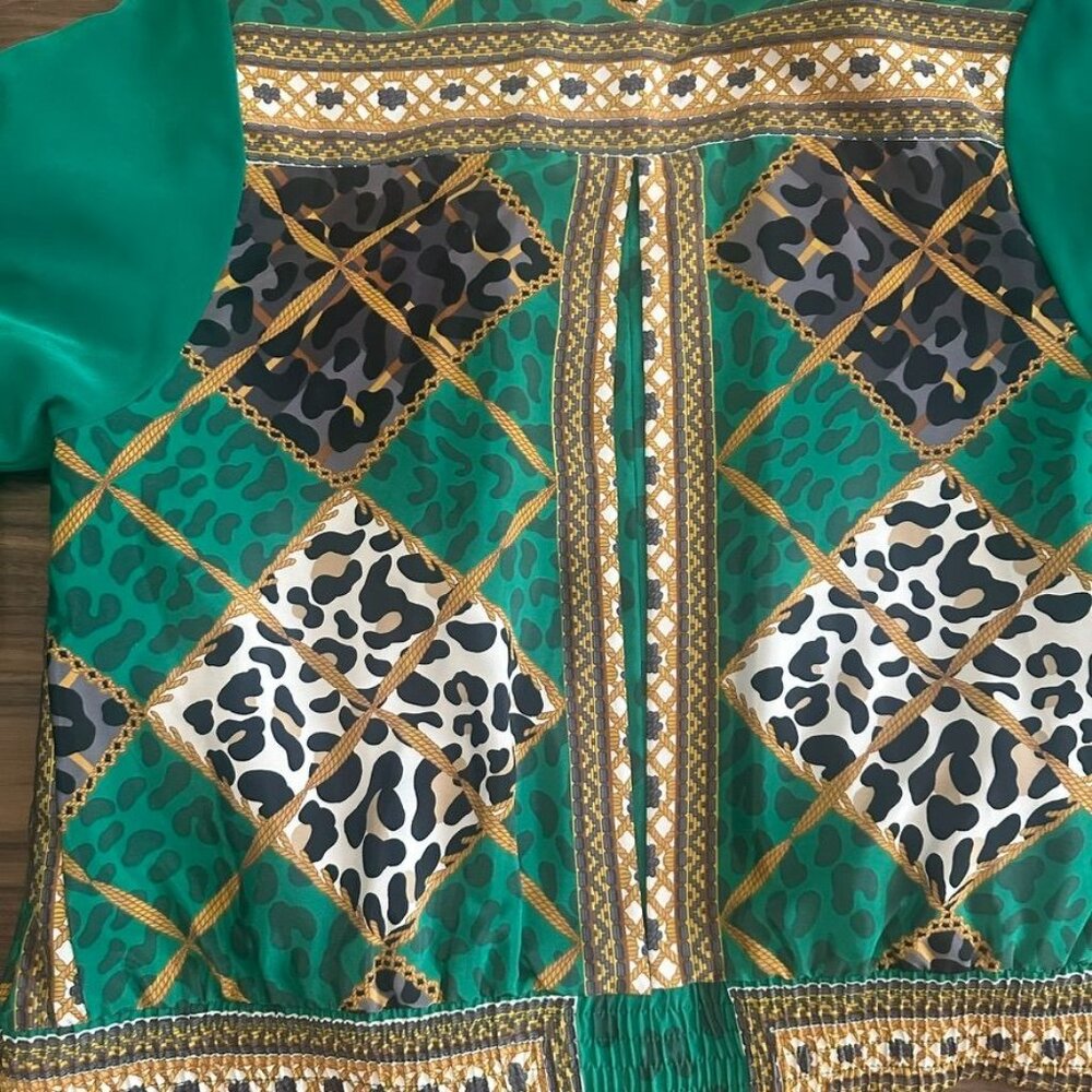 Vintage 80's Artsy Cheetah Print Skirt Animal Print Jacket Pleated 8 Howard Wolf - Picture 6 of 13